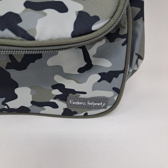Kindness Footprint Camo Gray Lunch Bag Insulated Detachable Adjustable Strap - Picture 12 of 14